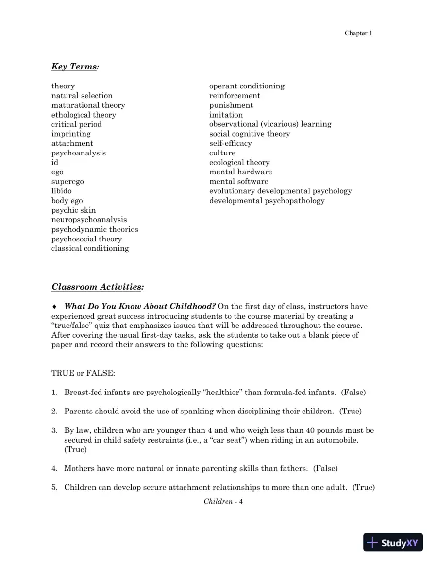 Class Notes for Children: A Chronological Approach, Fifth Canadian Edition, page 6
