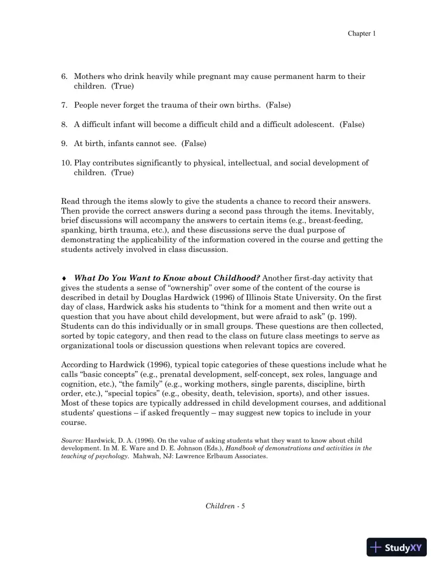 Class Notes for Children: A Chronological Approach, Fifth Canadian Edition, page 7
