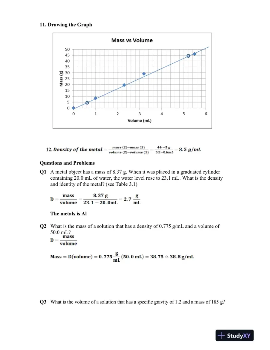 Solution Manual For Laboratory Manual for General, Organic, and Biological Chemistry, 3rd Edition, page 13