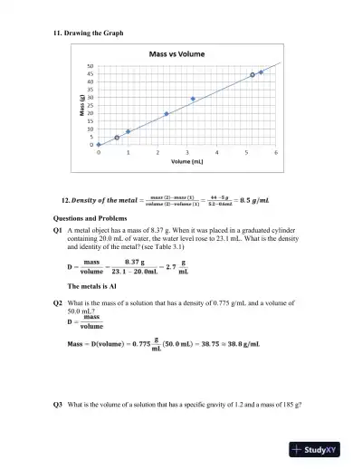Solution Manual For Laboratory Manual for General, Organic, and Biological Chemistry, 3rd Edition - Page 13 preview image