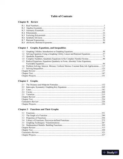 Solution Manual for College Algebra Enhanced with Graphing Utilities, 8th Edition - Page 3 preview image