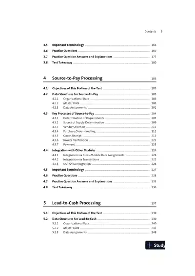 SAP S/4HANA Business Process Integration Certification Guide: Application Associate Exam (2021) - Page 10 preview image
