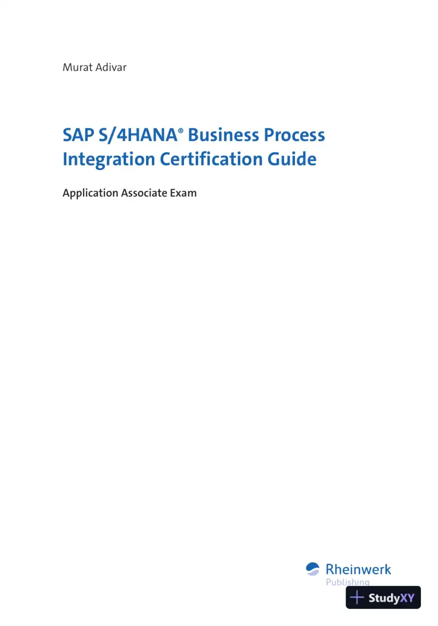 SAP S/4HANA Business Process Integration Certification Guide: Application Associate Exam (2021), page 4