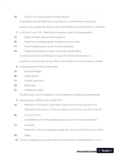Test Bank For Psychiatric Nursing, 8th Edition - Page 4 preview image