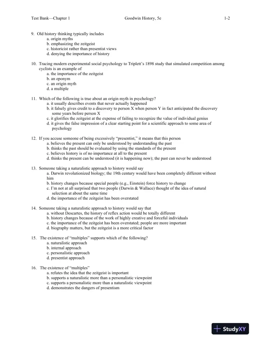 A History of Modern Psychology 5th Edition Test Bank, page 3