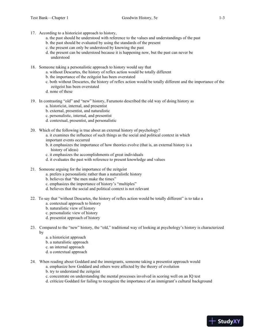 A History of Modern Psychology 5th Edition Test Bank, page 4
