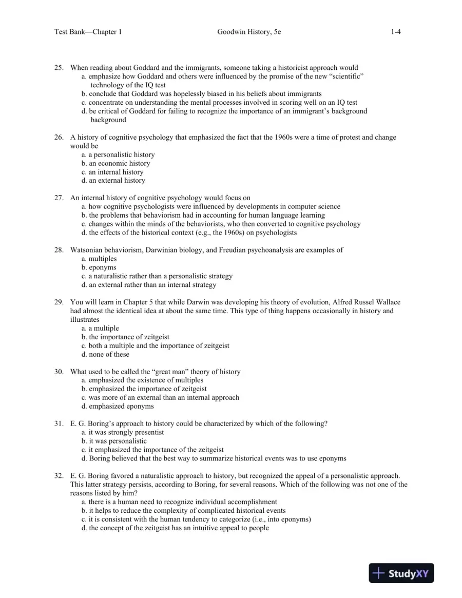 A History of Modern Psychology 5th Edition Test Bank, page 5