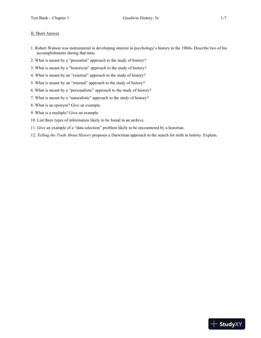 A History of Modern Psychology 5th Edition Test Bank, page 8