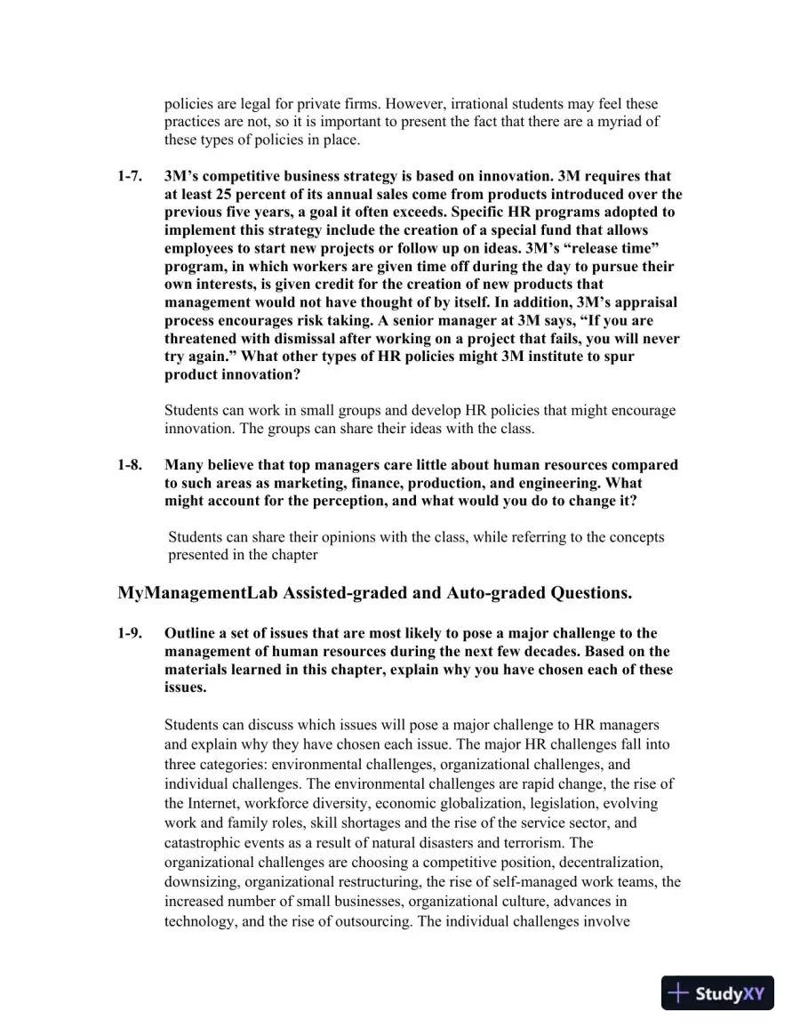 Solution Manual for Managing Human Resources, 9th Edition, page 11