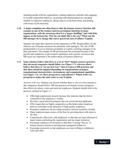 Solution Manual for Managing Human Resources, 9th Edition - Page 12 preview image