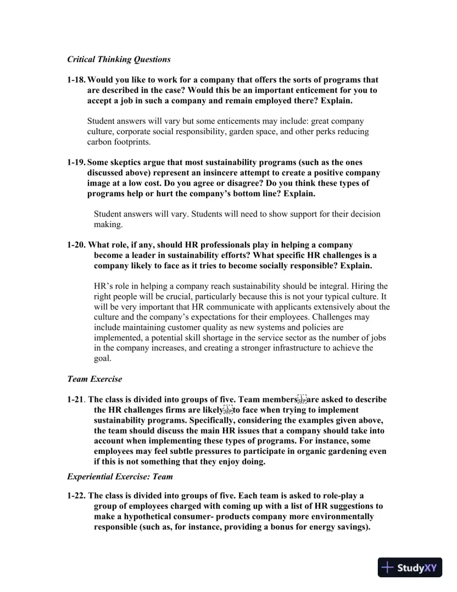 Solution Manual for Managing Human Resources, 9th Edition, page 15