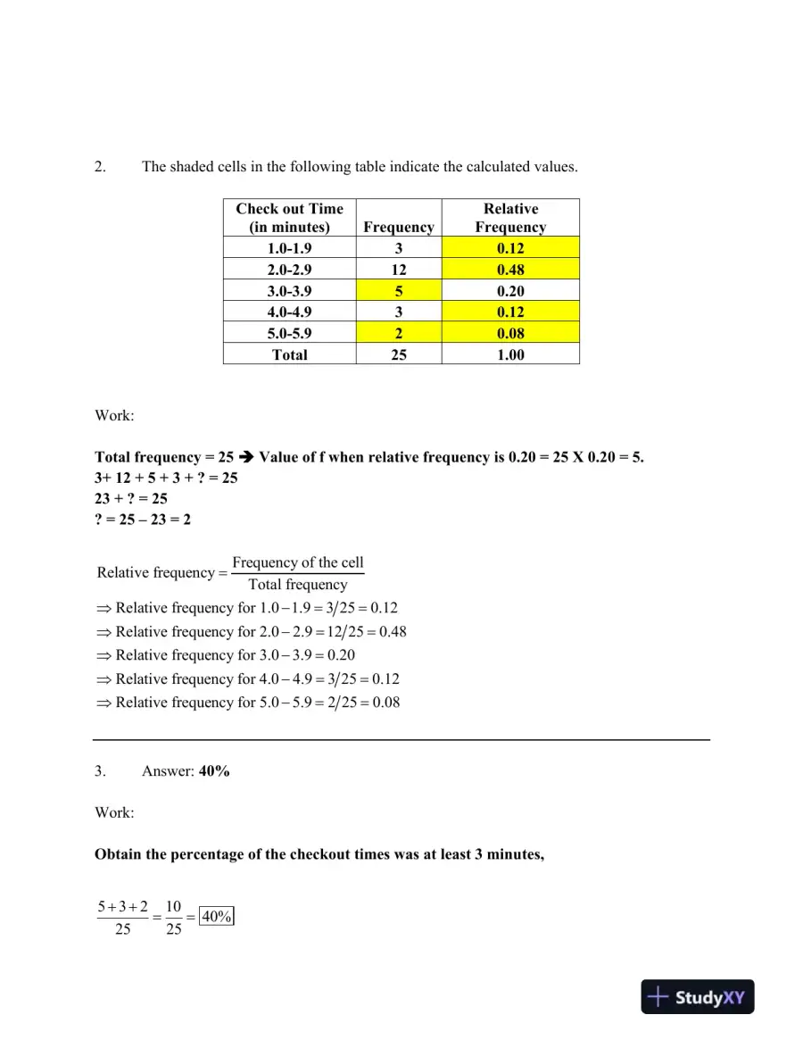 Statistical Analysis and Probability Evaluation: Comprehensive Problem Set Solutions, page 3