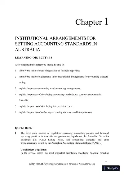 Issues in Financial Accounting, 15th Edition Solution Manual - Page 1 preview image