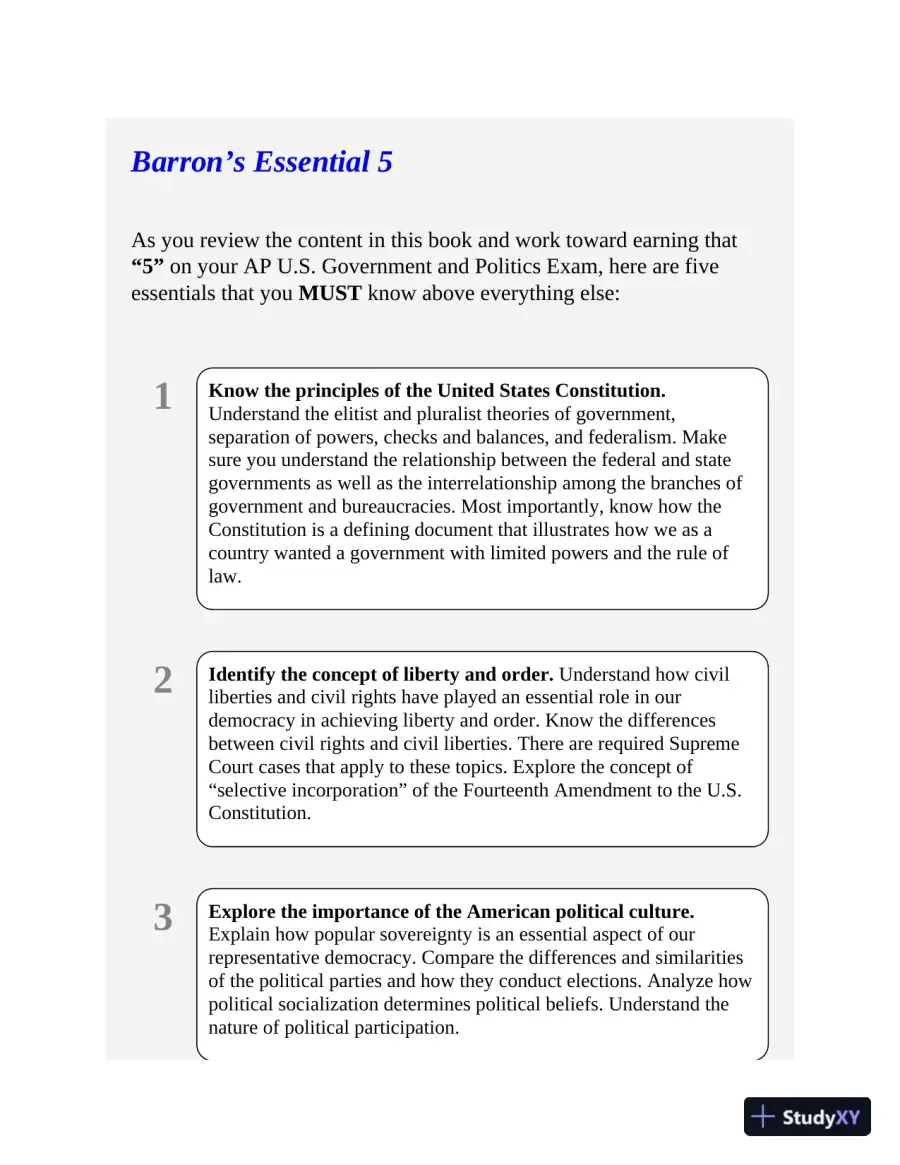 AP US Government and Politics: With 2 Practice Tests, 12th Edition (2020), page 12