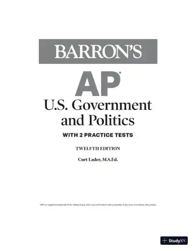 AP US Government and Politics: With 2 Practice Tests, 12th Edition (2020) - Page 3 preview image