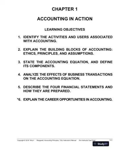 Lecture Notes For Accounting Principles, 13th Edition - Page 1 preview image