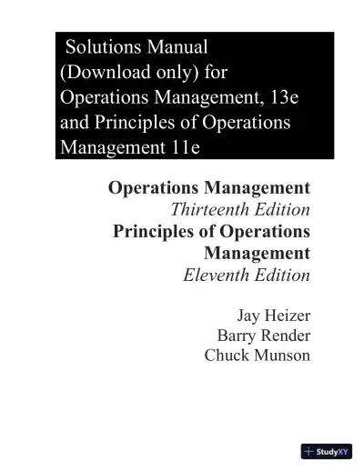 Solution Manual for Operations Management: Sustainability and Supply Chain Management, 13th Edition - Page 1 preview image