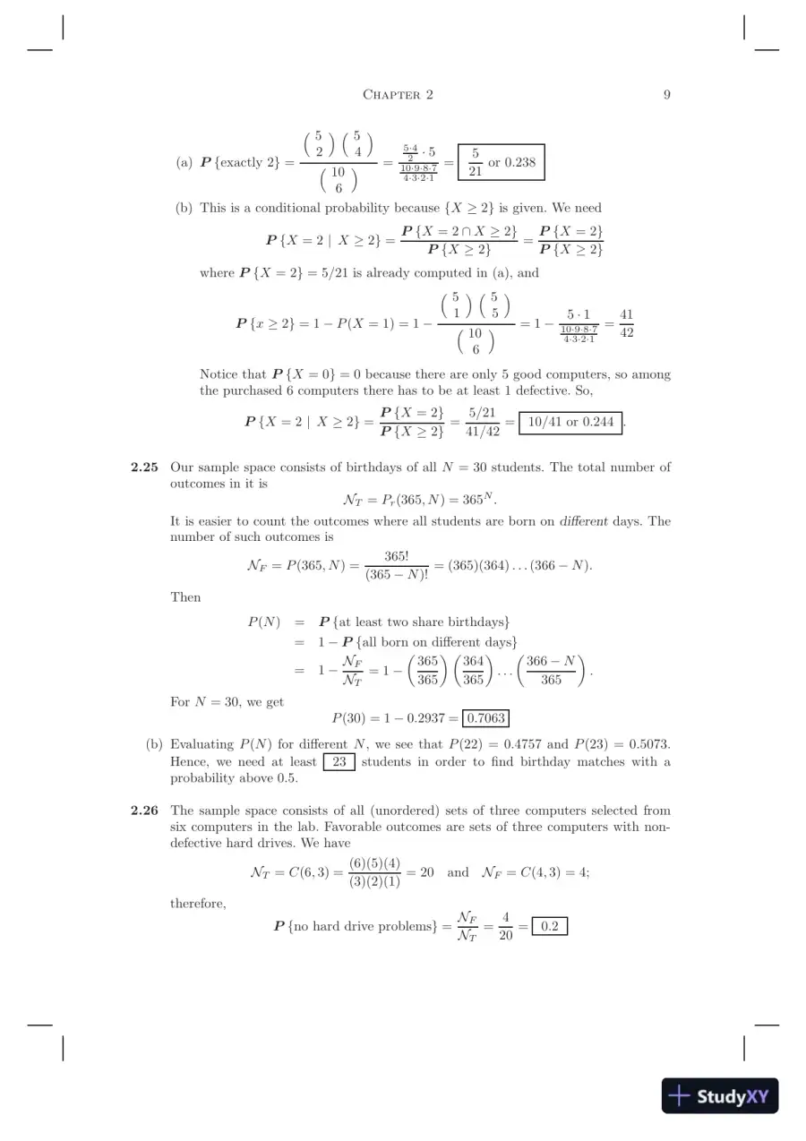 Solution Manual for Probability and Statistics for Computer Scientists, 10th Edition, page 10