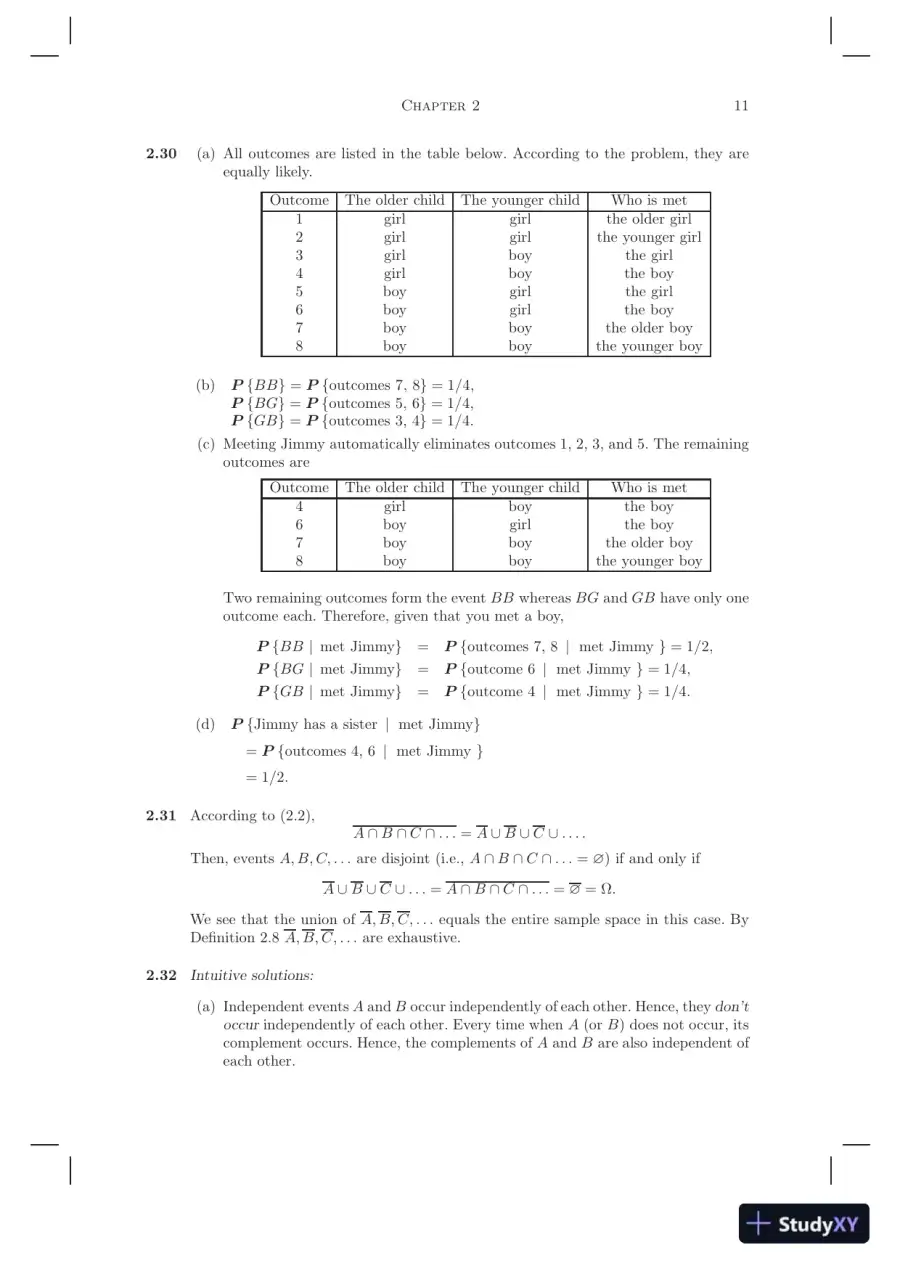 Solution Manual for Probability and Statistics for Computer Scientists, 10th Edition, page 12