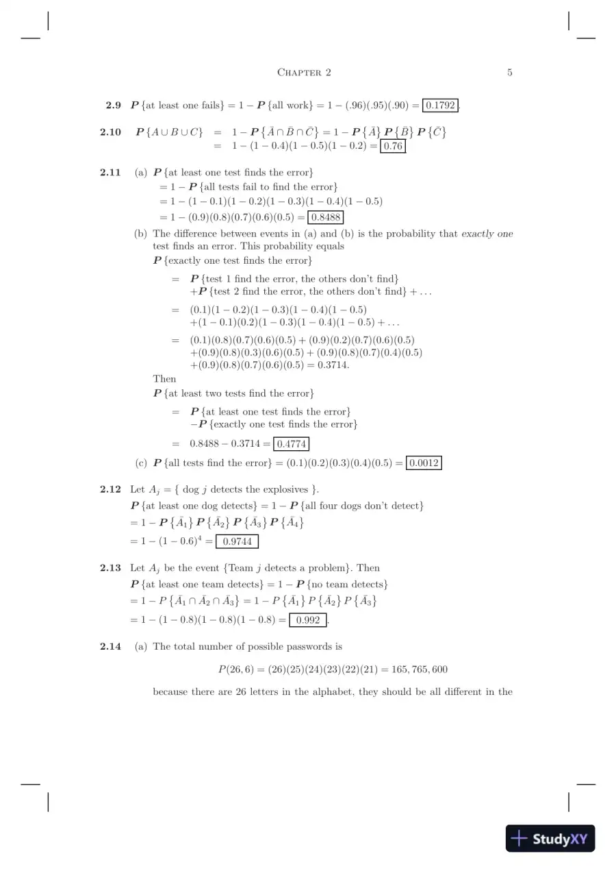Solution Manual for Probability and Statistics for Computer Scientists, 10th Edition, page 6