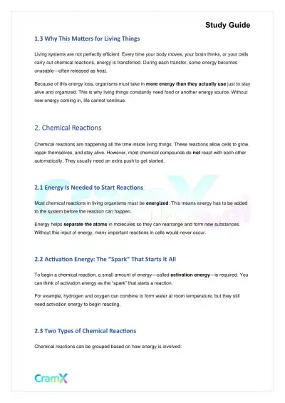 Biology - Cell and Energy - Page 2 preview image