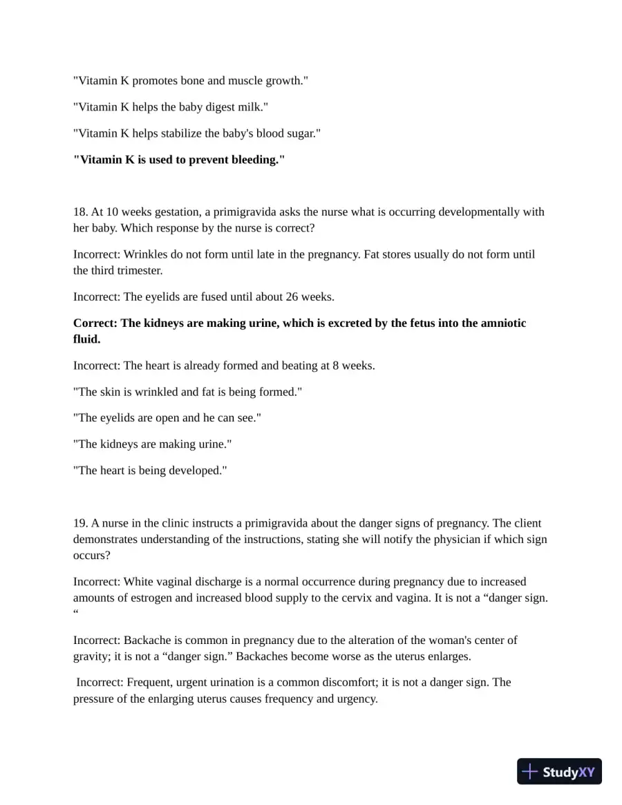 ATI Maternal Newborn Practice Exam with Answers (210 Solved Questions), page 11