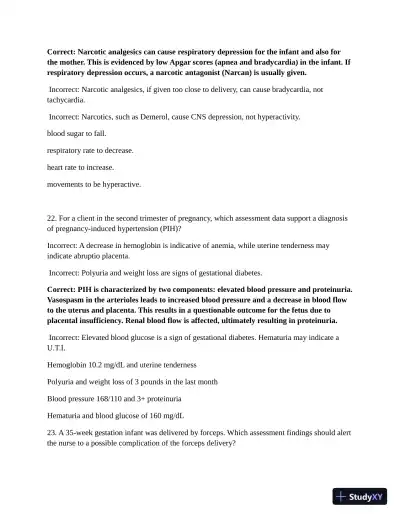 ATI Maternal Newborn Practice Exam with Answers (210 Solved Questions) - Page 13 preview image