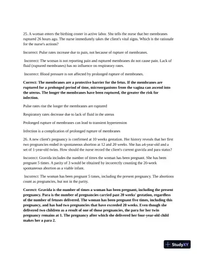 ATI Maternal Newborn Practice Exam with Answers (210 Solved Questions) - Page 15 preview image