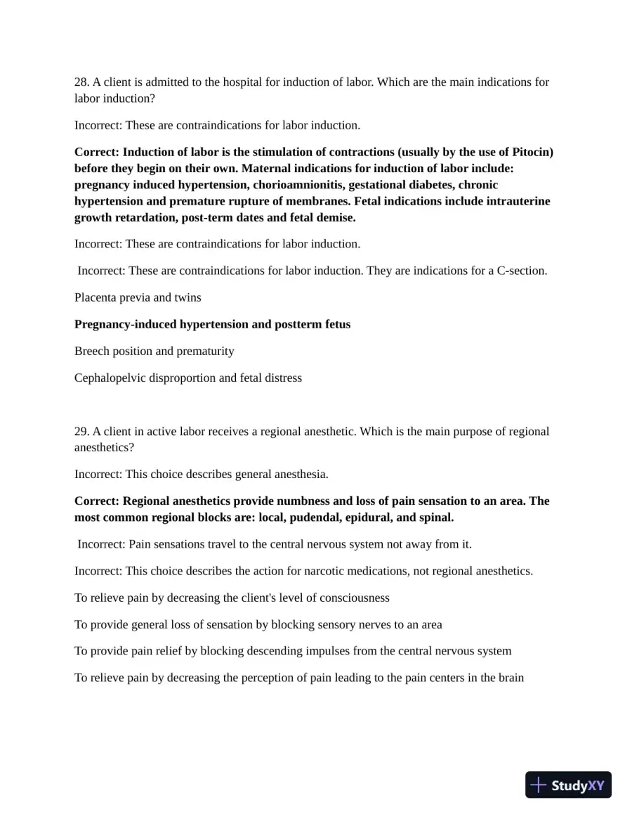 ATI Maternal Newborn Practice Exam with Answers (210 Solved Questions), page 17