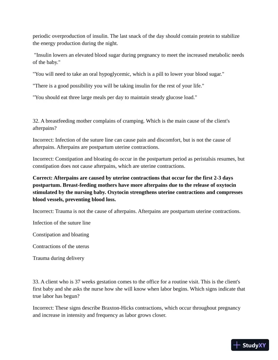 ATI Maternal Newborn Practice Exam with Answers (210 Solved Questions), page 19
