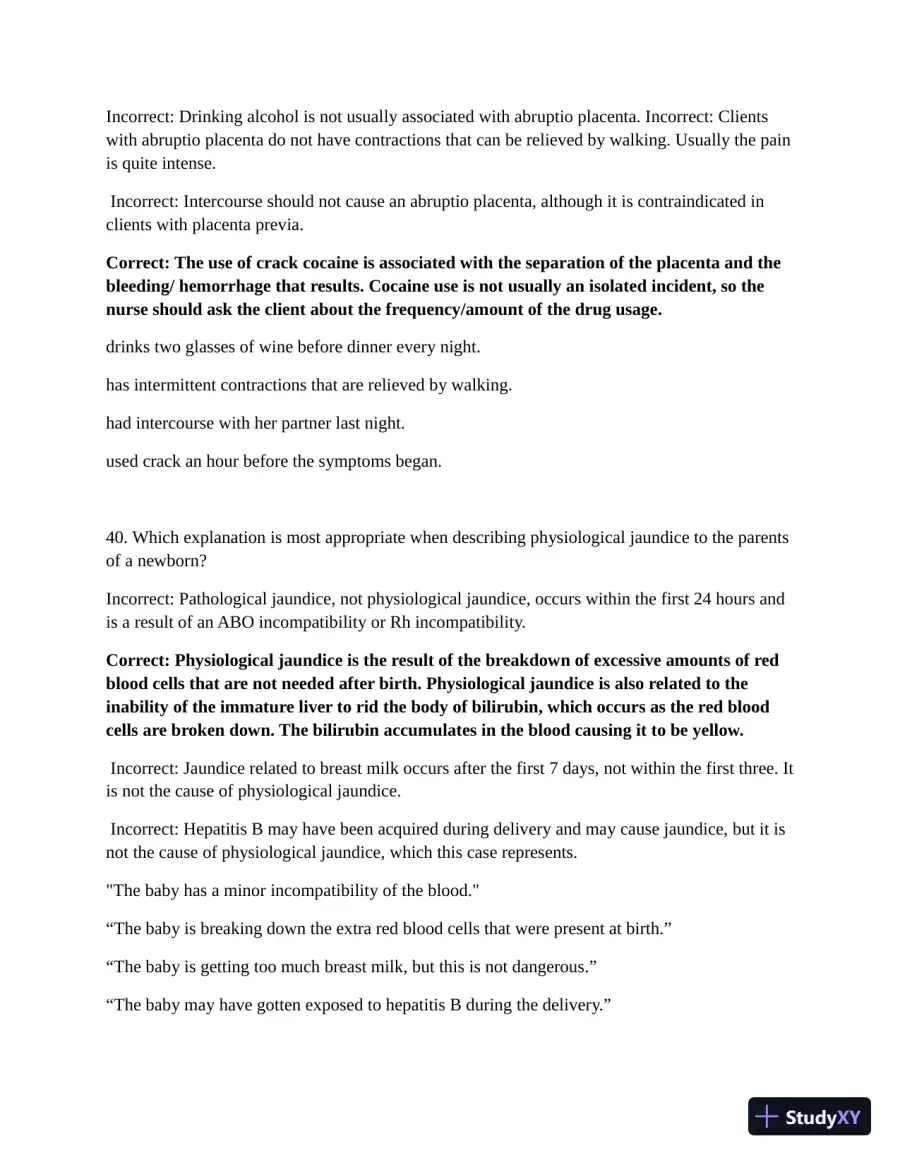 ATI Maternal Newborn Practice Exam with Answers (210 Solved Questions), page 23