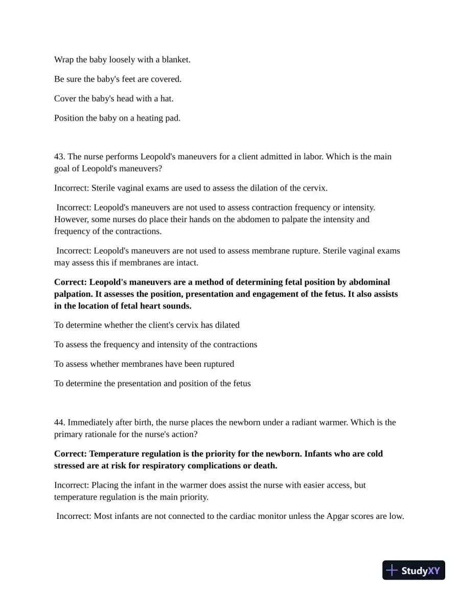ATI Maternal Newborn Practice Exam with Answers (210 Solved Questions), page 25
