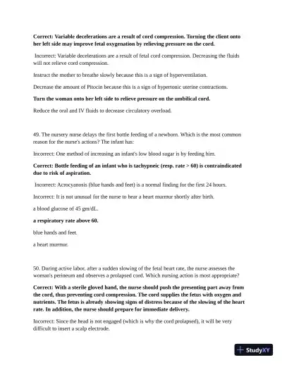 ATI Maternal Newborn Practice Exam with Answers (210 Solved Questions) - Page 28 preview image