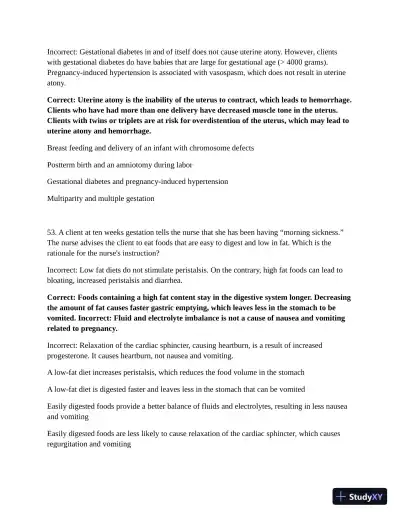 ATI Maternal Newborn Practice Exam with Answers (210 Solved Questions) - Page 30 preview image