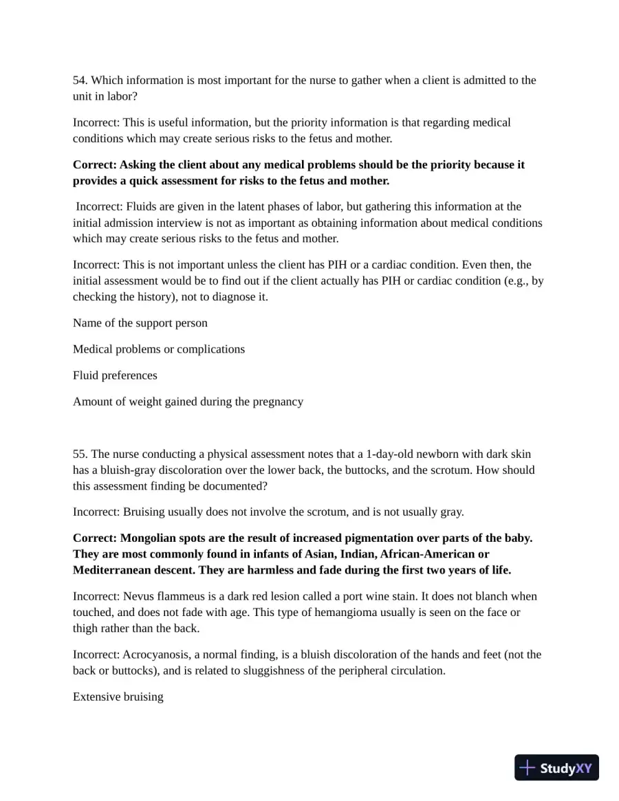 ATI Maternal Newborn Practice Exam with Answers (210 Solved Questions), page 31