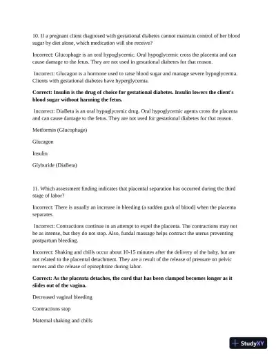 ATI Maternal Newborn Practice Exam with Answers (210 Solved Questions) - Page 7 preview image