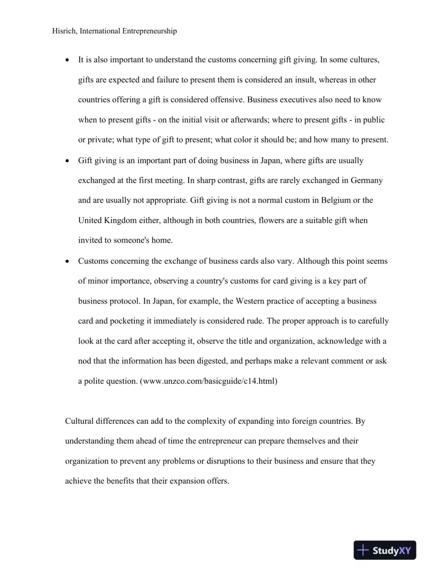 International Entrepreneurship: Starting, Developing, And Managing A Global Venture , 2nd Edition Solution Manual, page 10