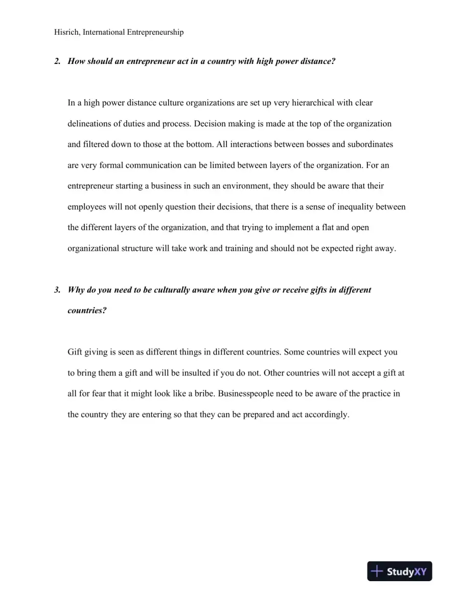 International Entrepreneurship: Starting, Developing, And Managing A Global Venture , 2nd Edition Solution Manual, page 11
