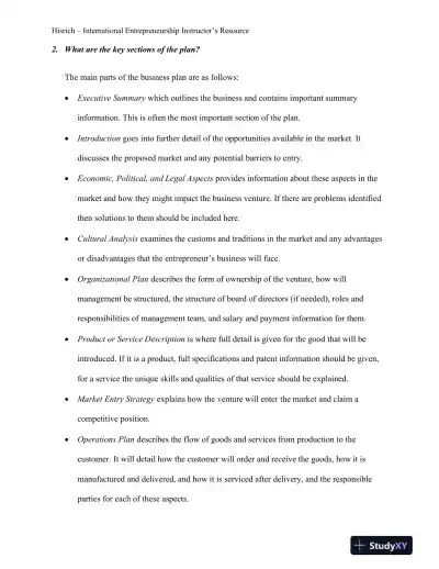 International Entrepreneurship: Starting, Developing, And Managing A Global Venture , 2nd Edition Solution Manual - Page 13 preview image