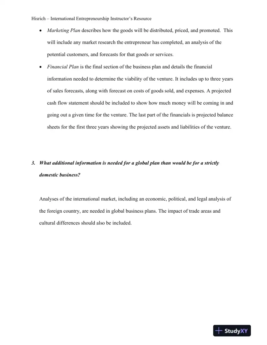 International Entrepreneurship: Starting, Developing, And Managing A Global Venture , 2nd Edition Solution Manual, page 14