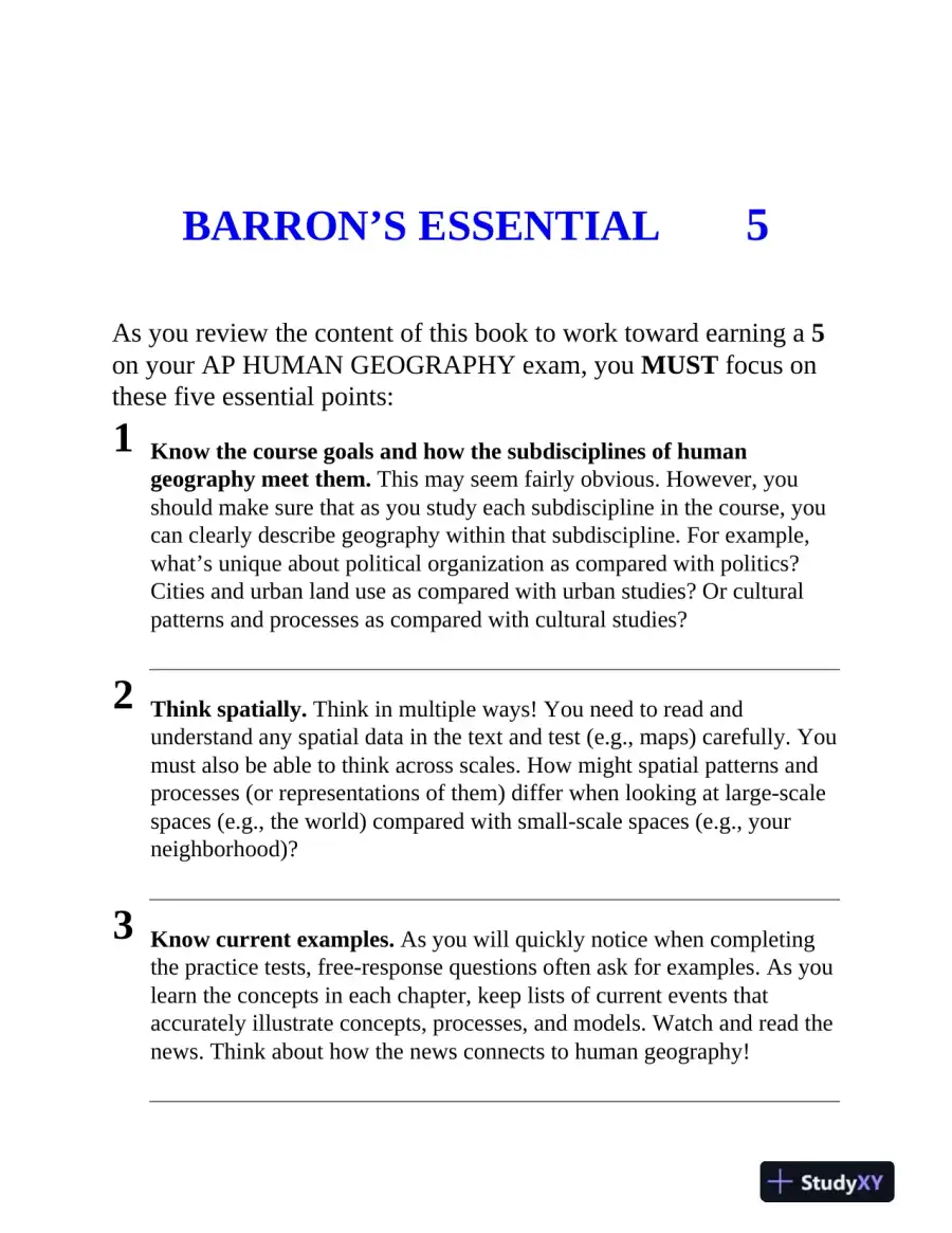 AP Human Geography Premium 2025: 6 Practice Tests + Comprehensive Review (2023), page 14