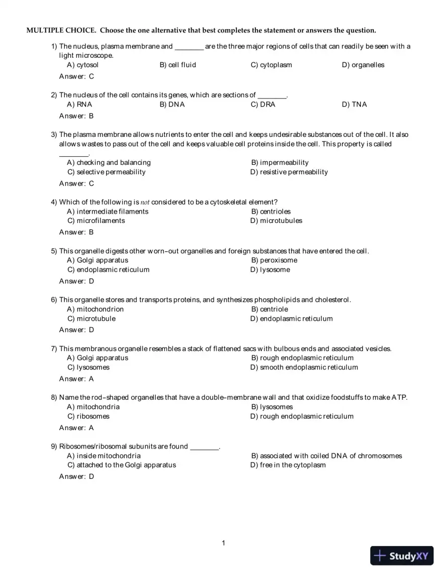 Test Bank For Human Anatomy and Physiology Laboratory Manual, Cat version, 13th Edition, page 10