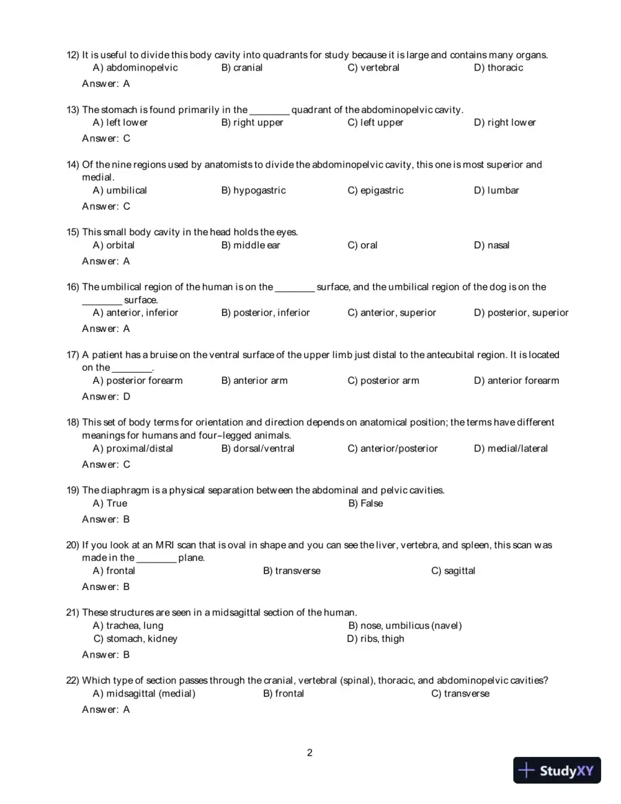 Test Bank For Human Anatomy and Physiology Laboratory Manual, Cat version, 13th Edition, page 3