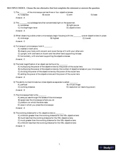 Test Bank For Human Anatomy and Physiology Laboratory Manual, Cat version, 13th Edition - Page 7 preview image