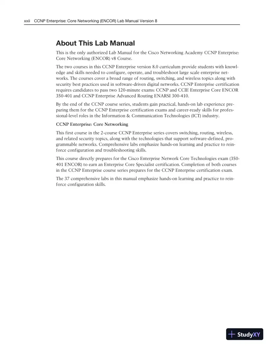 Lecture Notes for CCNP Enterprise: Core Networking (ENCOR) v8 Lab Manual, 2nd Edition, page 21