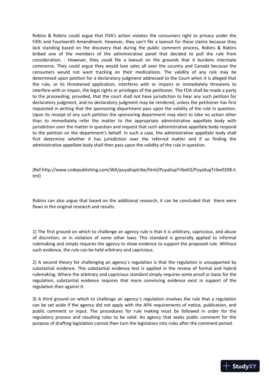 Legal Liability and Regulatory Challenges: Robins & Robins Case Analysis, page 3