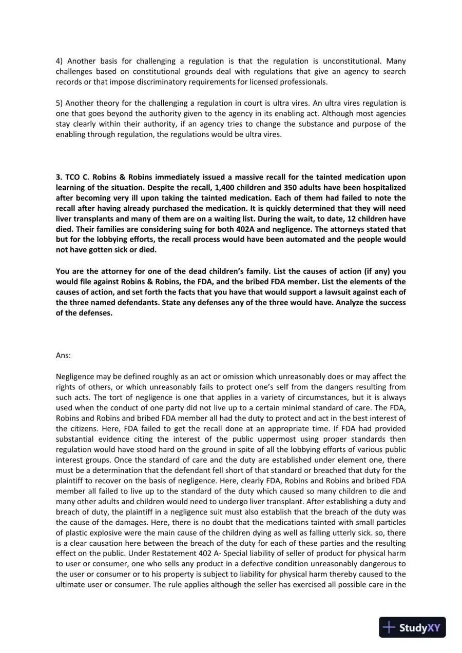 Legal Liability and Regulatory Challenges: Robins & Robins Case Analysis, page 4