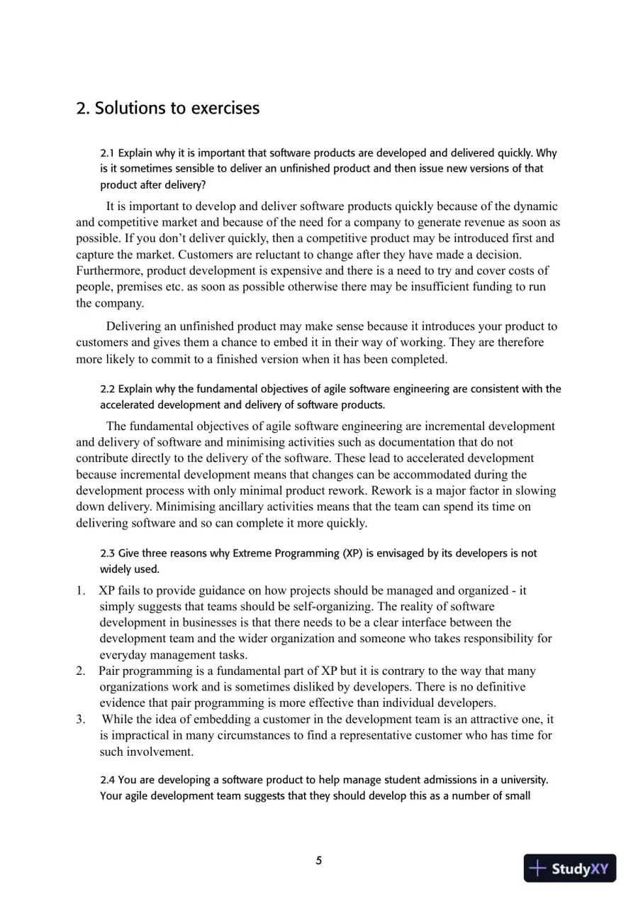 Solution Manual for Engineering Software Products: An Introduction to Modern Software Engineering, 1st Edition, page 5