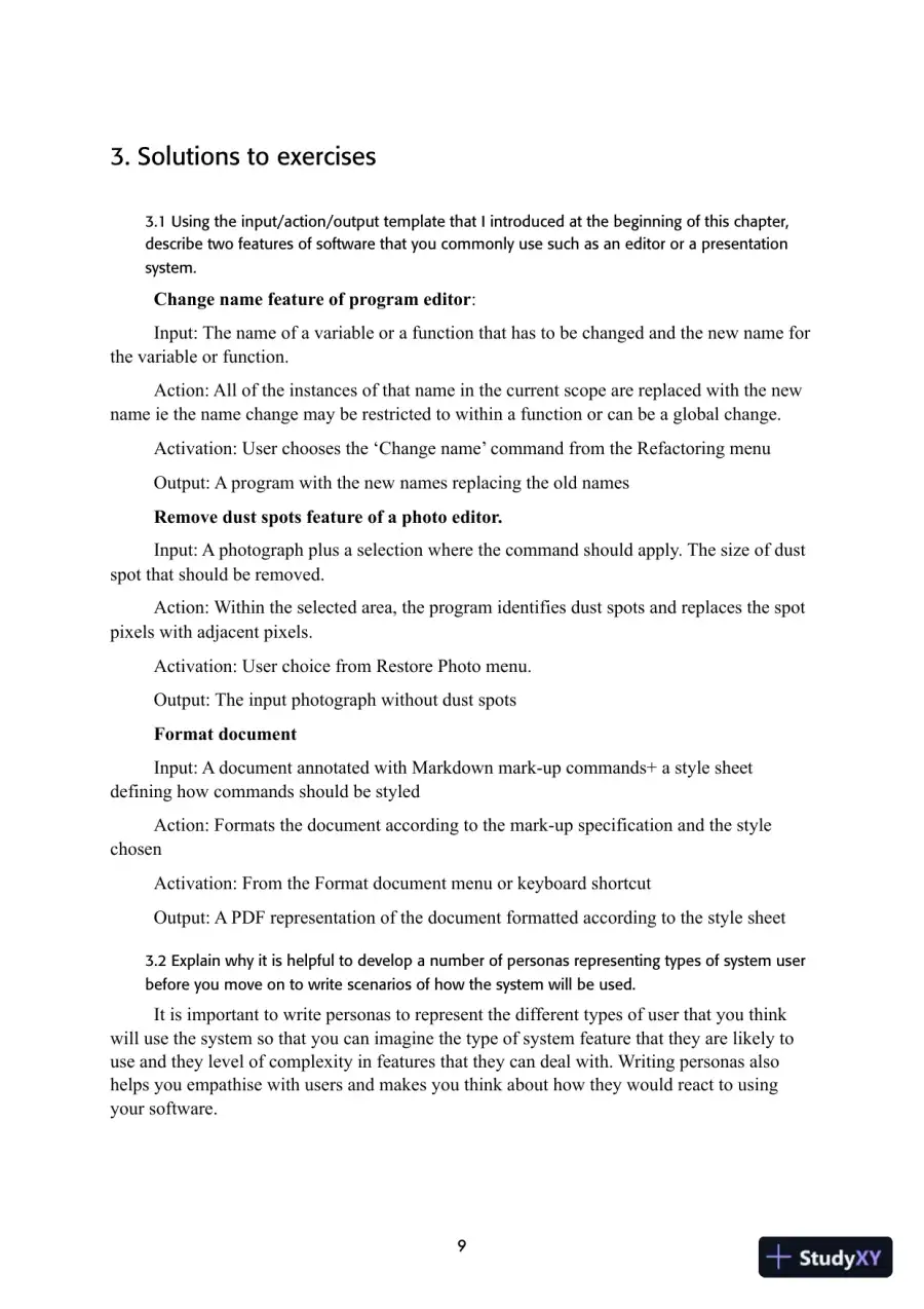 Solution Manual for Engineering Software Products: An Introduction to Modern Software Engineering, 1st Edition, page 9