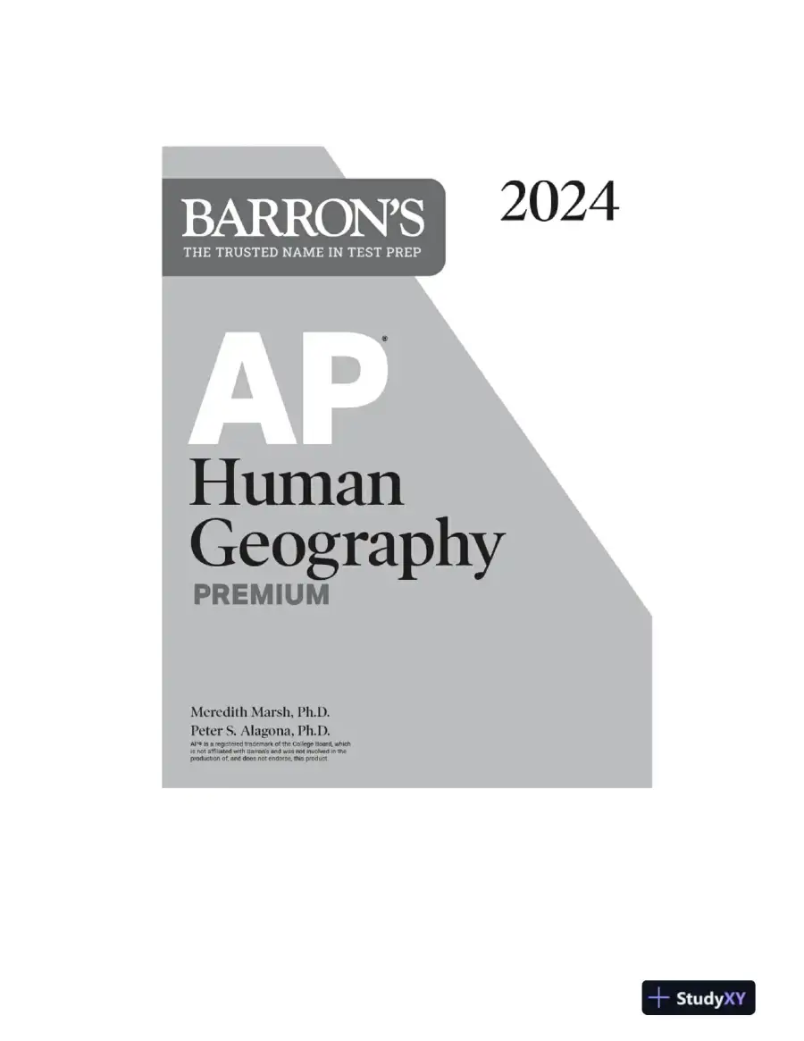 AP Human Geography Premium, 2024: 6 Practice Tests (2024), page 3